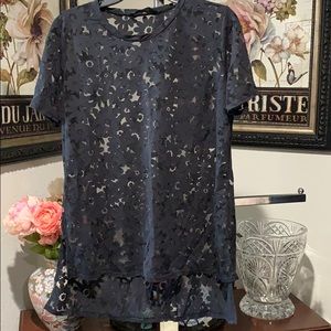 SJS floral see through hi low top